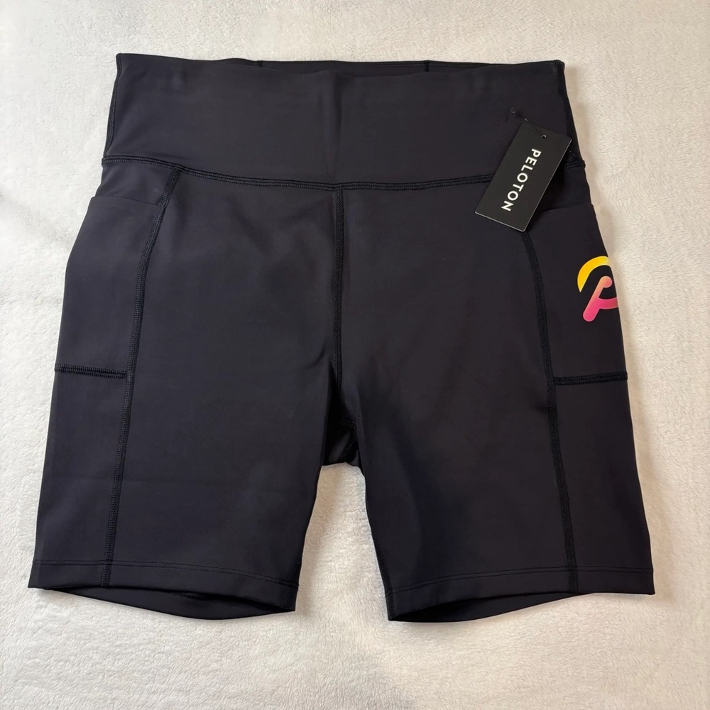 Peloton Women's Black Bike Shorts with Logo